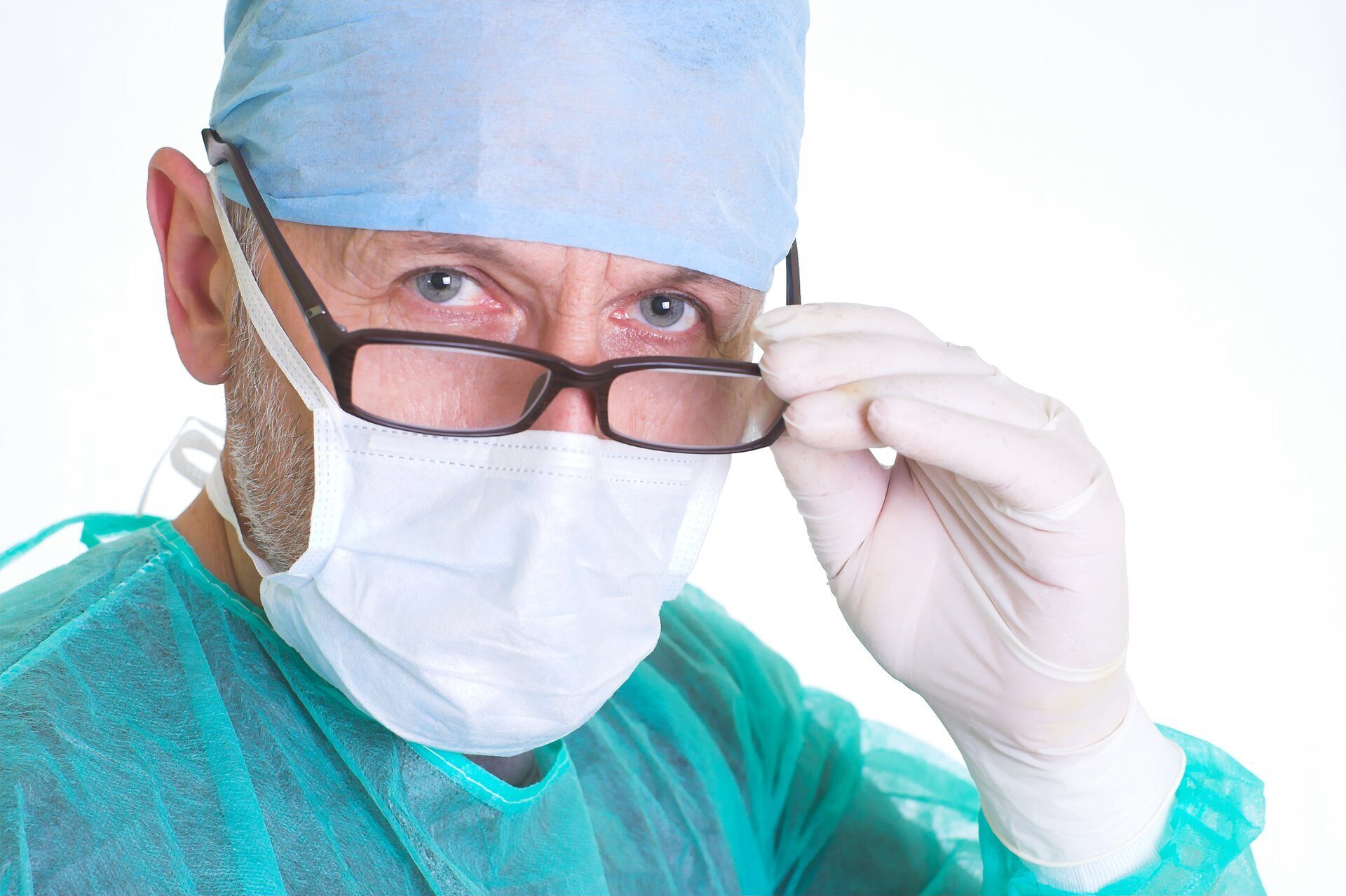 Glance of a surgeon after surgical operation